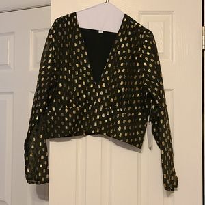 New with tags XL  black and gold top